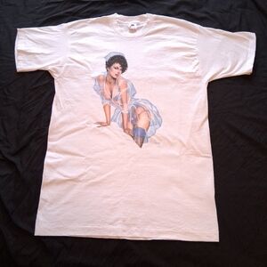 VTG 1990s Olivia de Berardinis Registered Nurse Single Stitch White T-Shirt XL